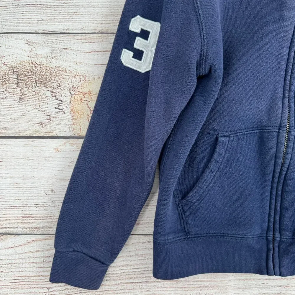 Polo‎ Ralph Lauren Pony Embroidered Full Zip Hoodie Youth Boys 7 Navy Blue